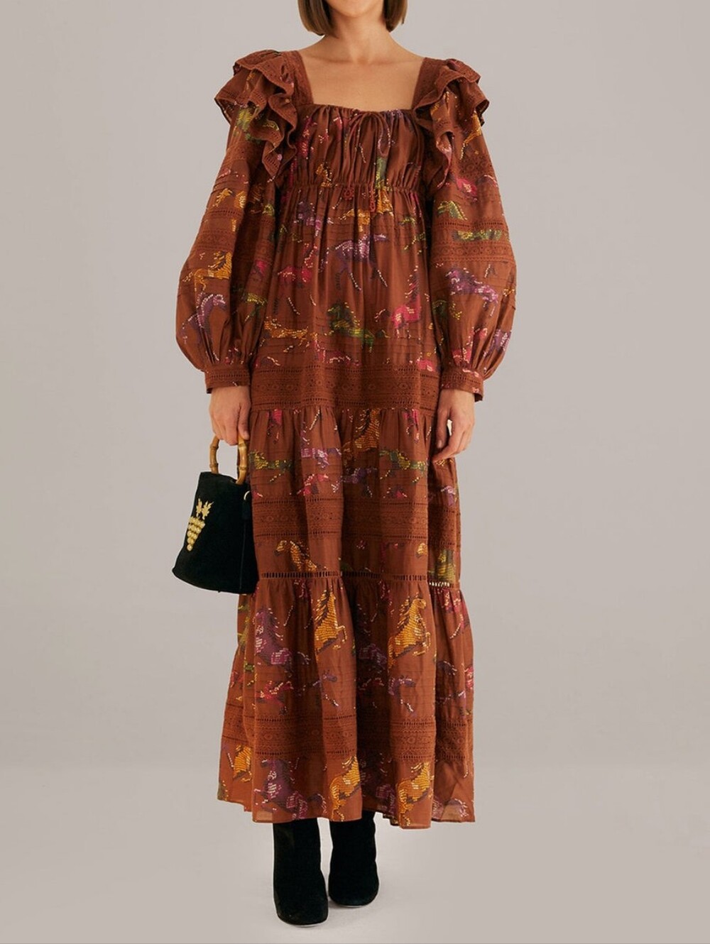 Farm Rio Dotted Horses Maxi Dress